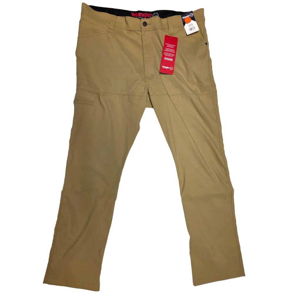 Wrangler ATG Tan Stretch Canvas Pants Flat Front Straight Leg Regular Fit 40 x32